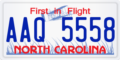 NC license plate AAQ5558