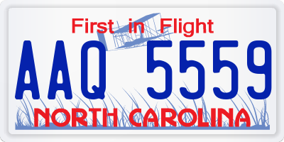 NC license plate AAQ5559