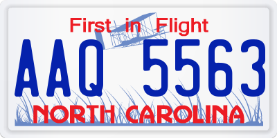 NC license plate AAQ5563