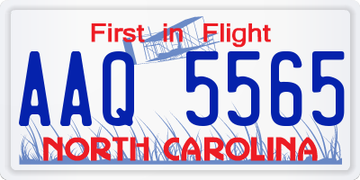 NC license plate AAQ5565