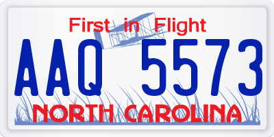 NC license plate AAQ5573