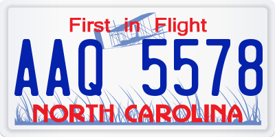 NC license plate AAQ5578