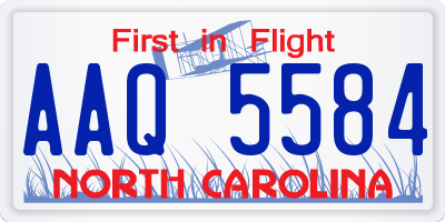 NC license plate AAQ5584