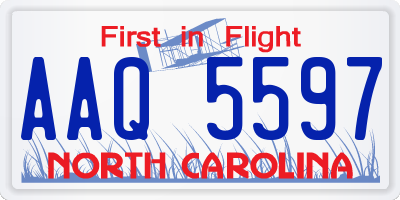 NC license plate AAQ5597