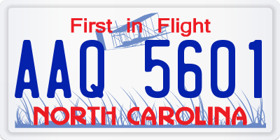 NC license plate AAQ5601