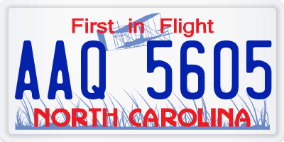 NC license plate AAQ5605