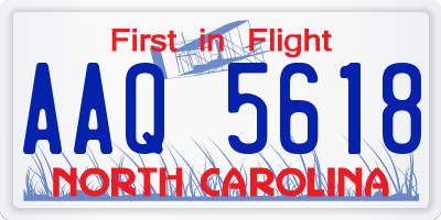 NC license plate AAQ5618