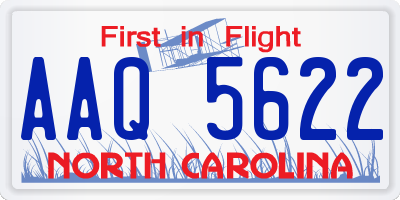 NC license plate AAQ5622