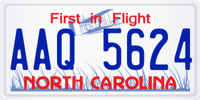 NC license plate AAQ5624
