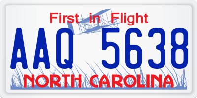 NC license plate AAQ5638