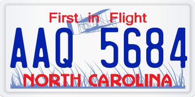 NC license plate AAQ5684