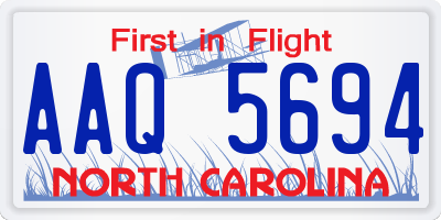 NC license plate AAQ5694