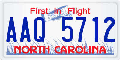 NC license plate AAQ5712