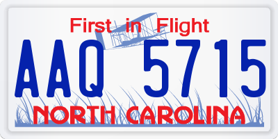 NC license plate AAQ5715