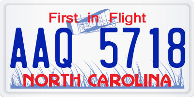NC license plate AAQ5718