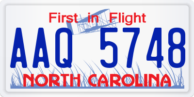NC license plate AAQ5748