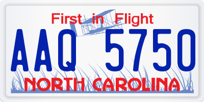 NC license plate AAQ5750