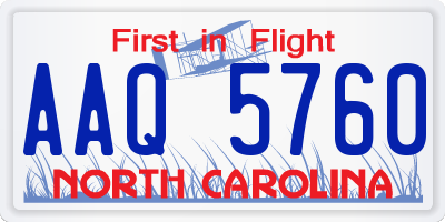 NC license plate AAQ5760