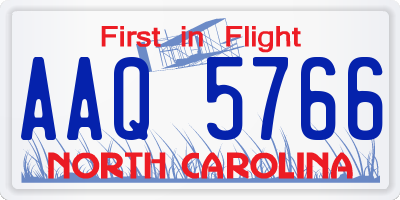 NC license plate AAQ5766