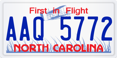 NC license plate AAQ5772