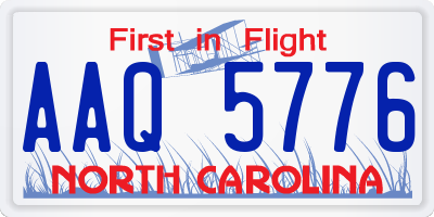 NC license plate AAQ5776
