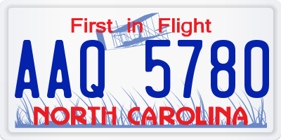 NC license plate AAQ5780