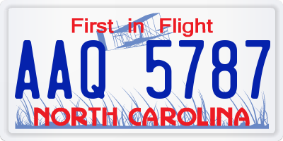 NC license plate AAQ5787