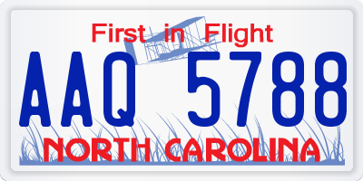 NC license plate AAQ5788