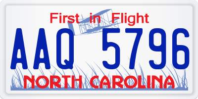 NC license plate AAQ5796