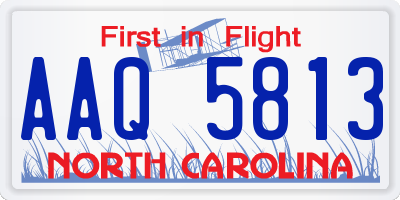 NC license plate AAQ5813