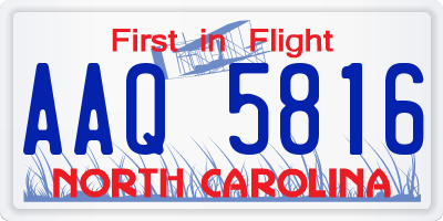 NC license plate AAQ5816