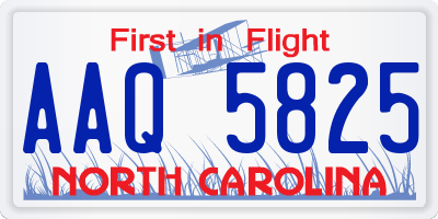 NC license plate AAQ5825