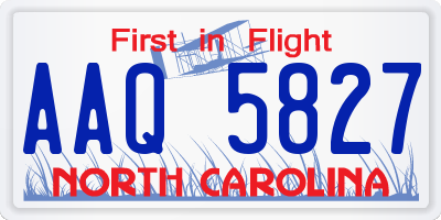 NC license plate AAQ5827