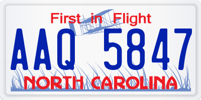NC license plate AAQ5847