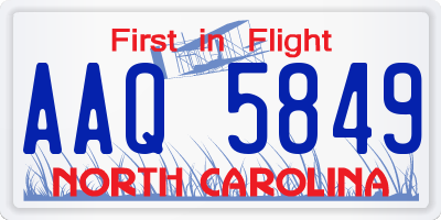 NC license plate AAQ5849