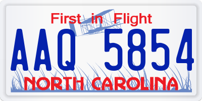 NC license plate AAQ5854