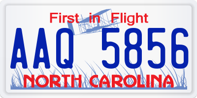 NC license plate AAQ5856