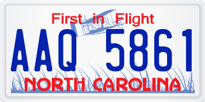 NC license plate AAQ5861