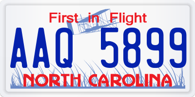 NC license plate AAQ5899