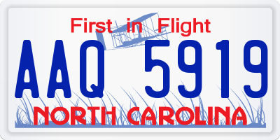 NC license plate AAQ5919