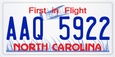 NC license plate AAQ5922
