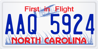 NC license plate AAQ5924