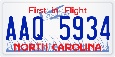 NC license plate AAQ5934