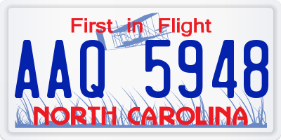 NC license plate AAQ5948