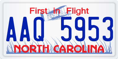 NC license plate AAQ5953