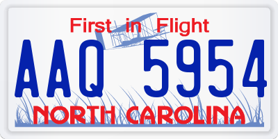 NC license plate AAQ5954