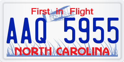 NC license plate AAQ5955