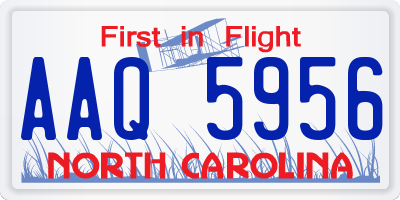 NC license plate AAQ5956