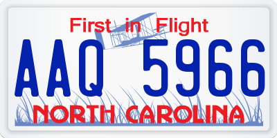 NC license plate AAQ5966