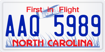 NC license plate AAQ5989